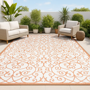Madrid Vintage Filigree Textured Weave Indoor/outdoor Area Rug